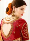 Glitzy Mustard and Red Classic Saree For Ceremonial - 2