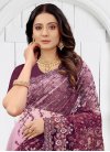 Embroidered Work Pink and Purple Traditional Designer Saree - 1