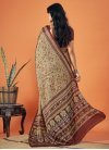 Beige and Maroon Designer Traditional Saree For Casual - 3