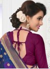 Fuchsia and Navy Blue Trendy Saree For Ceremonial - 2