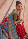 Olive and Red Designer Contemporary Style Saree For Festival - 1