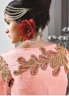 Rose Pink and Salmon Art Silk Long Length Anarkali Salwar Suit For Party - 1
