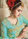 Lace Work Art Silk Designer Ankle Length Salwar Suit - 2