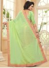 Embroidered Work Mint Green and Rose Pink Half N Half Trendy Saree - 1