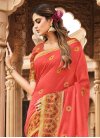 Cotton Brown and Salmon Woven Work Trendy Classic Saree - 1