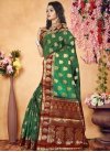 Green and Maroon Contemporary Style Saree For Ceremonial - 1