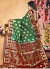 Green and Maroon Contemporary Style Saree For Ceremonial - 2