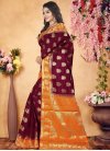 Banarasi Silk Maroon and Orange Traditional Saree - 1