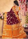 Banarasi Silk Maroon and Orange Traditional Saree - 2