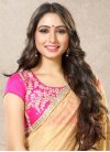 Embroidered Work Cream and Rose Pink Contemporary Style Saree - 1