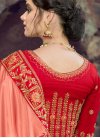 Silk Red and Salmon Trendy Classic Saree - 1