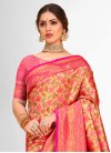 Banarasi Silk Gold and Rose Pink Trendy Classic Saree - 1