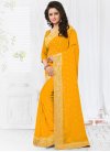 Lovely Faux Georgette Embroidered Work Contemporary Saree - 2