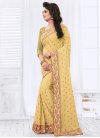 Bewildering Embroidered Work Faux Georgette Trendy Classic Saree - 2