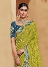 Olive and Teal Half N Half Saree For Festival - 2