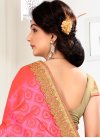 Scintillating Booti Work Beige and Rose Pink Fancy Fabric Half N Half Saree For Ceremonial - 2