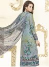 Green and Grey Pant Style Pakistani Suit - 1