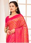 Orange and Rose Pink Kanjivaram Silk Designer Contemporary Style Saree - 2