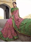 Banarasi Silk Green and Hot Pink Embroidered Work Traditional Designer Saree - 1