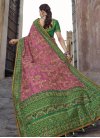 Banarasi Silk Green and Hot Pink Embroidered Work Traditional Designer Saree - 2
