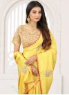 Silk Blend Embroidered Work Contemporary Style Saree - 1