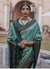Bottle Green and Turquoise Traditional Designer Saree For Party - 1