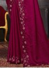 Embroidered Work Satin Georgette Trendy Classic Saree For Party - 1