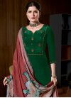 Green and Red Palazzo Style Pakistani Salwar Suit For Festival - 1