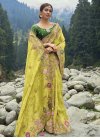 Embroidered Work Jacquard Silk Designer Contemporary Style Saree For Bridal - 2
