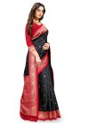 Black and Red Woven Work Trendy Classic Saree - 1
