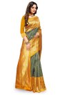 Green and Mustard Woven Work Traditional Designer Saree - 1