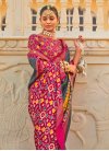 Grey and Rose Pink Designer Traditional Saree - 1