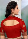 Faux Georgette Orange and Red Embroidered Work Trendy Classic Saree - 2