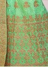 Embroidered Work Mint Green and Rose Pink A - Line Lehenga - 1