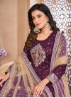 Tafeta Silk Long Length Anarkali Salwar Suit For Festival - 3