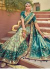 Bottle Green and Sea Green Trendy Designer Saree For Bridal - 1
