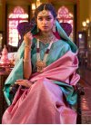 Kanjivaram Silk Green and Hot Pink Woven Work Designer Contemporary Style Saree - 1