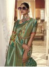 Cotton Silk Sea Green and Teal Traditional Designer Saree - 1