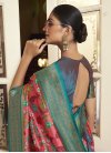 Salmon and Teal Trendy Classic Saree For Festival - 2