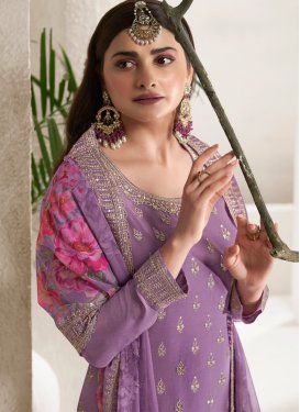 Prachi Desai Chinon Palazzo Straight Salwar Kameez