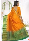 Miraculous  Green and Orange Thread Work Traditional Saree - 1