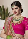 Banarasi Silk Mint Green and Rose Pink Trendy Saree For Ceremonial - 1