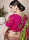 Banarasi Silk Mint Green and Rose Pink Trendy Saree For Ceremonial - 2