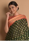 Polka Dotted Work Traditional Saree - 1