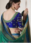 Embroidered Work Blue and Green Trendy Saree - 2