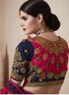 Fuchsia and Navy Blue Contemporary Style Saree For Ceremonial - 2