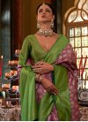 Kanjivaram Silk Green and Purple Designer Contemporary Saree - 1