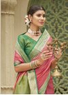 Green and Hot Pink Woven Work Trendy Classic Saree - 1