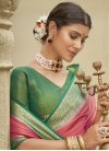 Green and Hot Pink Woven Work Trendy Classic Saree - 2
