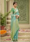 Tussar Silk Green and Turquoise Woven Work Trendy Classic Saree - 1